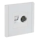 Розетка ТВ+RJ45 5E Forte&Piano белая IP20 IEK_1
