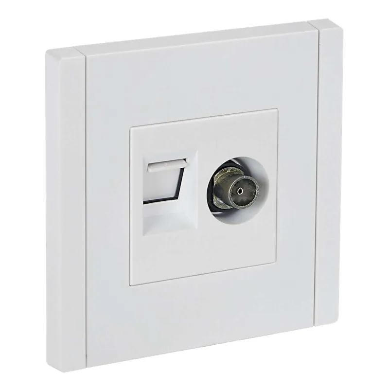 Розетка ТВ+RJ45 5E Forte&Piano белая IP20 IEK_1