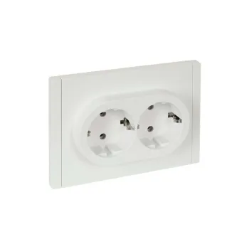Изображение товара Двухместная встраиваемая розетка Forte&Piano IEK белая с заземлением Изображение товара Двухместная встраиваемая розетка Forte&Piano IEK белая с заземлением