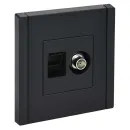 Розетка ТВ+RJ45 6Е Forte&Piano черная IP20 IEK_1