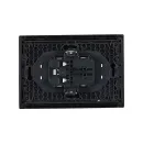 Розетка двухместная без заземления со шторками Forte&Piano черная IP20 IEK_2