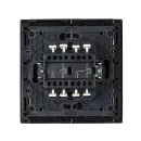 Переключатель проходной двухклавишный с подсветкой Forte&Piano черный IP20 IEK_3