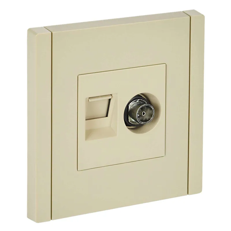 Розетка ТВ+RJ45 5E Forte&Piano ваниль IP20 IEK_1