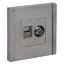 Розетка ТВ+RJ45 5E Forte&Piano сталь IP20 IEK_1