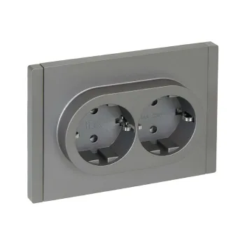 Изображение товара Розетка двухместная с заземлением Forte&Piano для внутреннего монтажа Изображение товара Розетка двухместная с заземлением Forte&Piano для внутреннего монтажа