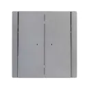 Выключатель двухклавишный с подсветкой Forte&Piano сталь IP20 IEK_2