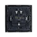 Выключатель двухклавишный с подсветкой Forte&Piano сталь IP20 IEK_3