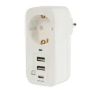 Адаптер сетевой Фотон 4000 Вт с заземлением 2 USB-A + 1 USB-C 2,4А_1