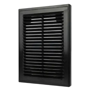 Изображение товара Решетка вентиляционная с москитной сеткой Era 150x200 мм черная Изображение товара Решетка вентиляционная с москитной сеткой Era 150x200 мм черная