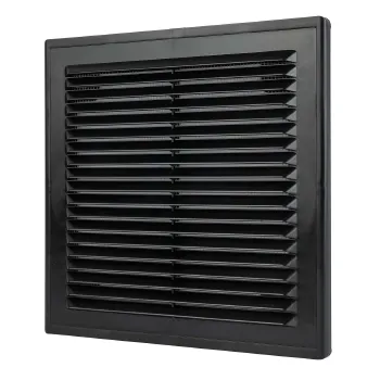 Изображение товара Решетка вентиляционная пластик черная 208x208 мм Era с москитной сеткой Изображение товара Решетка вентиляционная пластик черная 208x208 мм Era с москитной сеткой