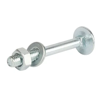 Изображение товара Комплект болт М6х50 с гайкой и шайбой DIN 603 8шт SteelRex Изображение товара Комплект болт М6х50 с гайкой и шайбой DIN 603 8шт SteelRex