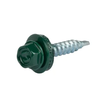 Изображение товара Саморез кровельный 4,8х29мм зеленый Daxmer 250шт цинкованный Изображение товара Саморез кровельный 4,8х29мм зеленый Daxmer 250шт цинкованный