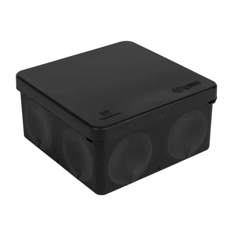 Коробка распределительная накладная под пистолет черная IP66 100x100x50мм Промрукав_1