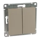 Механизм переключателя проходного двухклавишный AtlasDesign шампань IP20 Systeme Electric_1