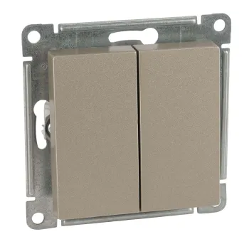 Изображение товара Механизм проходного двухклавишного переключателя AtlasDesign Systeme Electric шампань Изображение товара Механизм проходного двухклавишного переключателя AtlasDesign Systeme Electric шампань