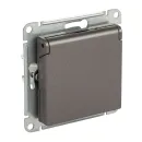 Механизм розетки с заземлением со шторками и крышкой AtlasDesign мокко IP20 Systeme Electric_3