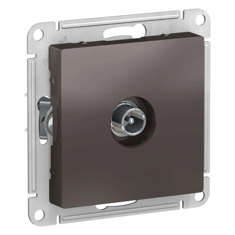 Механизм розетки ТВ проходной AtlasDesign мокко IP20 Systeme Electric_1