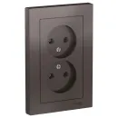 Розетка двухместная без заземления AtlasDesign мокко IP20 Systeme Electric_1