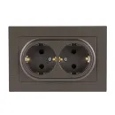 Розетка двухместная с заземлением со шторками AtlasDesign мокко IP20 Systeme Electric_2