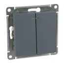 Механизм выключателя двухклавишный с подсветкой AtlasDesign грифель IP20 Systeme Electric_1