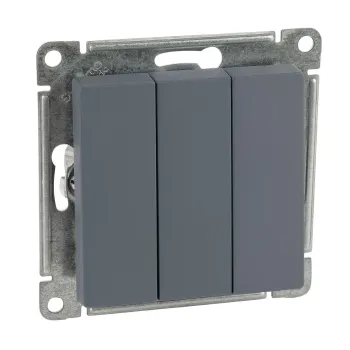 Изображение товара Трехклавишный встраиваемый выключатель AtlasDesign Systeme Electric грифель IP20 Изображение товара Трехклавишный встраиваемый выключатель AtlasDesign Systeme Electric грифель IP20