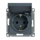 Механизм розетки с заземлением со шторками и крышкой AtlasDesign грифель IP20 Systeme Electric_2