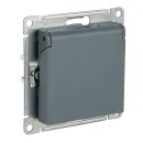 Механизм розетки с заземлением со шторками и крышкой AtlasDesign грифель IP20 Systeme Electric_3