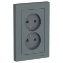 Розетка двухместная без заземления AtlasDesign грифель IP20 Systeme Electric_1