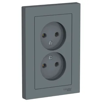 Розетка двухместная без заземления AtlasDesign грифель IP20 Systeme Electric
