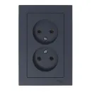 Розетка двухместная без заземления AtlasDesign грифель IP20 Systeme Electric_2