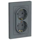 Розетка двухместная с заземлением AtlasDesign грифель IP20 Systeme Electric_1