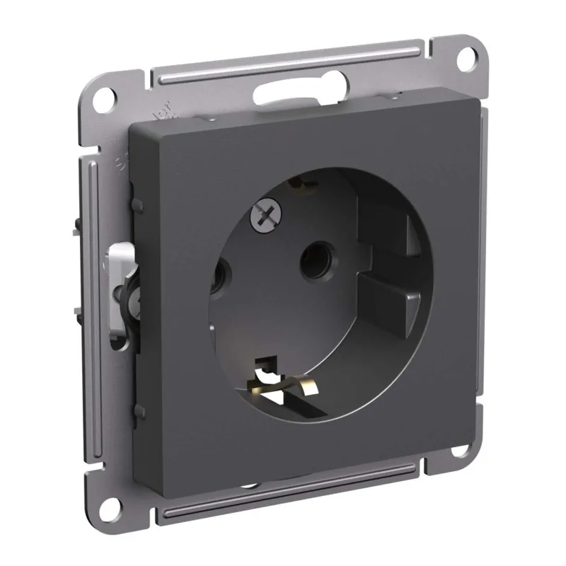 Механизм розетки с заземлением AtlasDesign базальт IP20 Systeme Electric_1