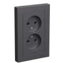 Розетка двухместная без заземления AtlasDesign базальт IP20 Systeme Electric_1
