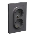 Розетка двухместная с заземлением AtlasDesign базальт IP20 Systeme Electric_1