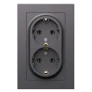 Розетка двухместная с заземлением AtlasDesign базальт IP20 Systeme Electric_2