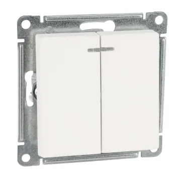 Изображение товара Двухклавишный выключатель AtlasDesign Systeme Electric с подсветкой IP20 Изображение товара Двухклавишный выключатель AtlasDesign Systeme Electric с подсветкой IP20