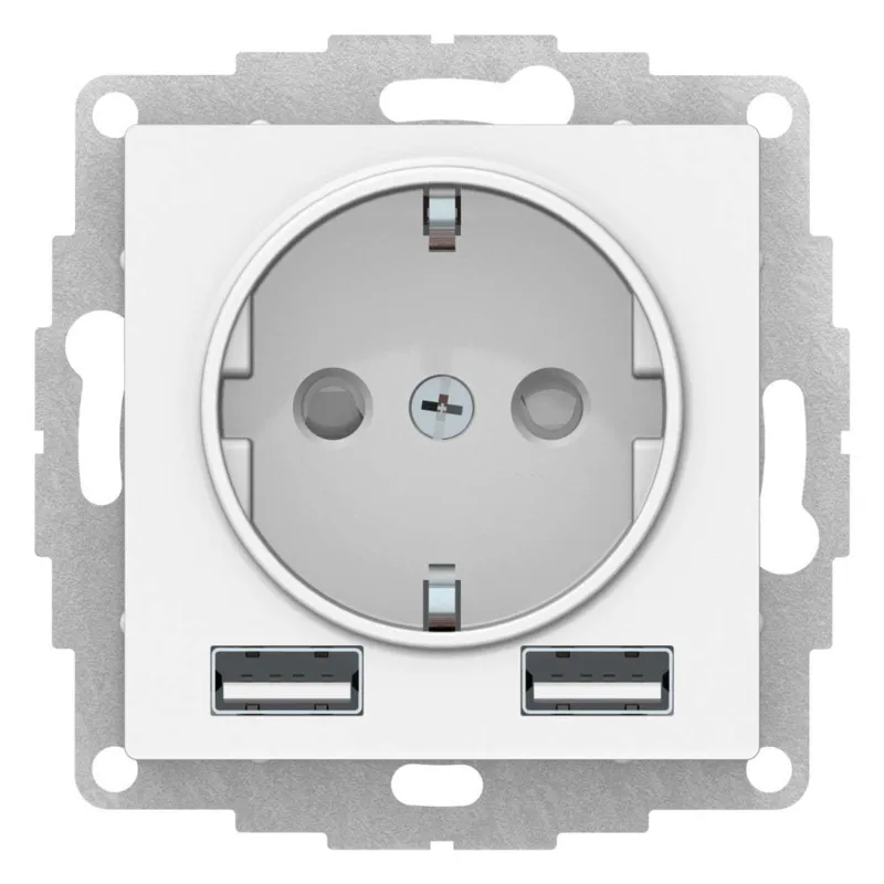 Механизм розетки с USB-2шт AtlasDesign лотос IP20 Systeme Electric_1
