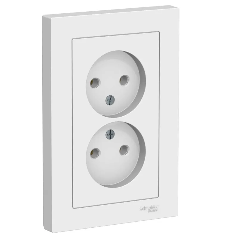 Розетка двухместная без заземления AtlasDesign лотос IP20 Systeme Electric_1
