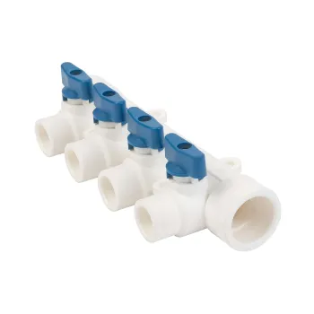 Изображение товара ПП Коллектор 25х20 4 выхода TEBO для систем водоснабжения и отопления Изображение товара ПП Коллектор 25х20 4 выхода TEBO для систем водоснабжения и отопления