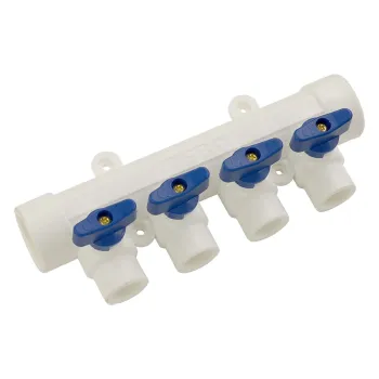 Изображение товара Коллектор ПП 32х20 4 выхода TEBO для водоснабжения и отопления Изображение товара Коллектор ПП 32х20 4 выхода TEBO для водоснабжения и отопления