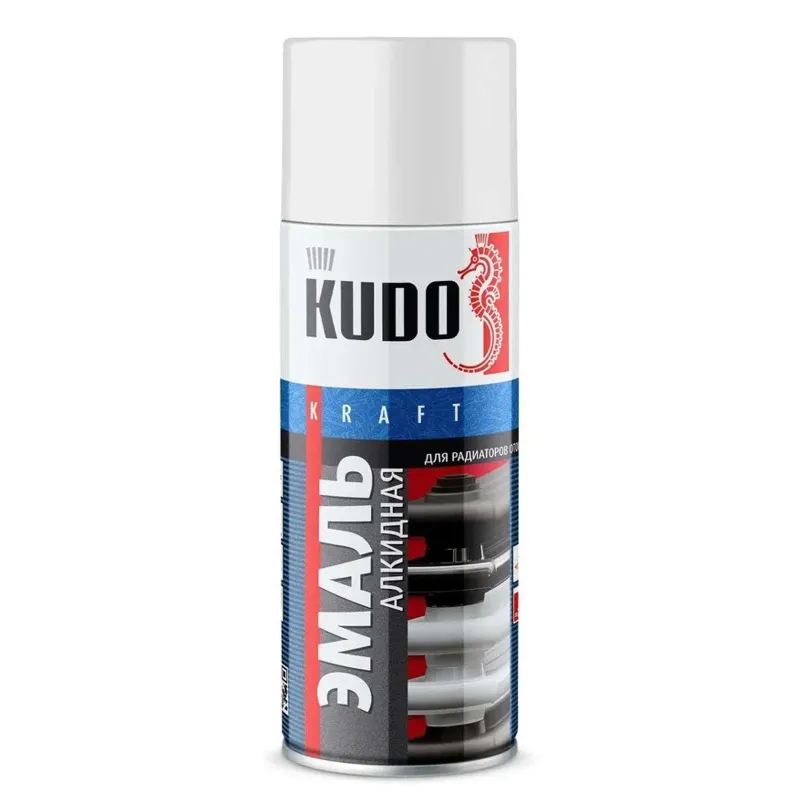 Эмаль аэрозольная алкидная для радиаторов Kudo белая глянцевая 0,52л_1