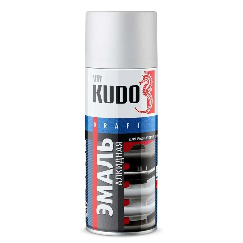 Эмаль аэрозольная алкидная для радиаторов Kudo белая матовая 0,52л_1