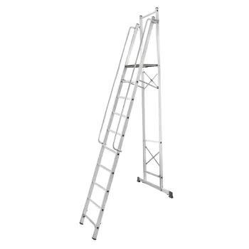 Изображение товара Алюминиевая стремянка-помост 10 ступеней Новая высота 4,75 м Изображение товара Алюминиевая стремянка-помост 10 ступеней Новая высота 4,75 м