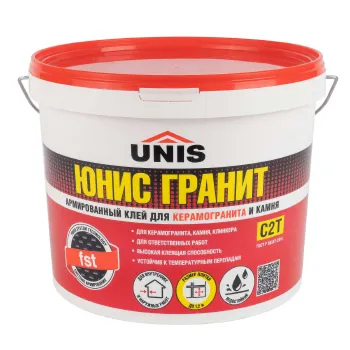 Изображение товара Клей для плитки Unis Гранит C2T 5 кг для внутренней и наружной облицовки Изображение товара Клей для плитки Unis Гранит C2T 5 кг для внутренней и наружной облицовки