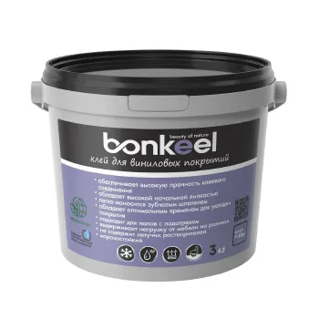 Изображение товара Клей Bonkeel для виниловых покрытий 3 кг - прочный и экологически безопасный Изображение товара Клей Bonkeel для виниловых покрытий 3 кг - прочный и экологически безопасный