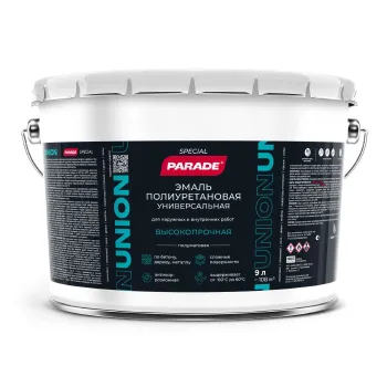 Изображение товара Эмаль полиуретановая Parade База С 9 л универсальная для бетона дерева металла Изображение товара Эмаль полиуретановая Parade База С 9 л универсальная для бетона дерева металла
