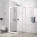 Душевой уголок Domani-spa Cube 90х90см стекло прозрачное 4мм профиль белый_2