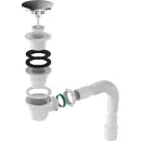 Сифон для душевого поддона 1 1/2"х50 Aquant с выходом 40/50 фильтр-сетка_5