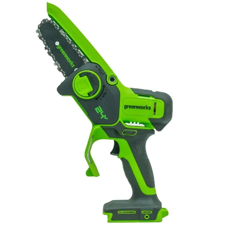 Цепная мини пила аккумуляторная Greenworks G24MCS10 24В шина 10 см_1