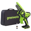 Цепная мини пила аккумуляторная Greenworks G24MCS10 24В шина 10 см_3